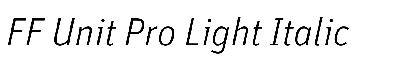 FF Unit Pro Light Italic